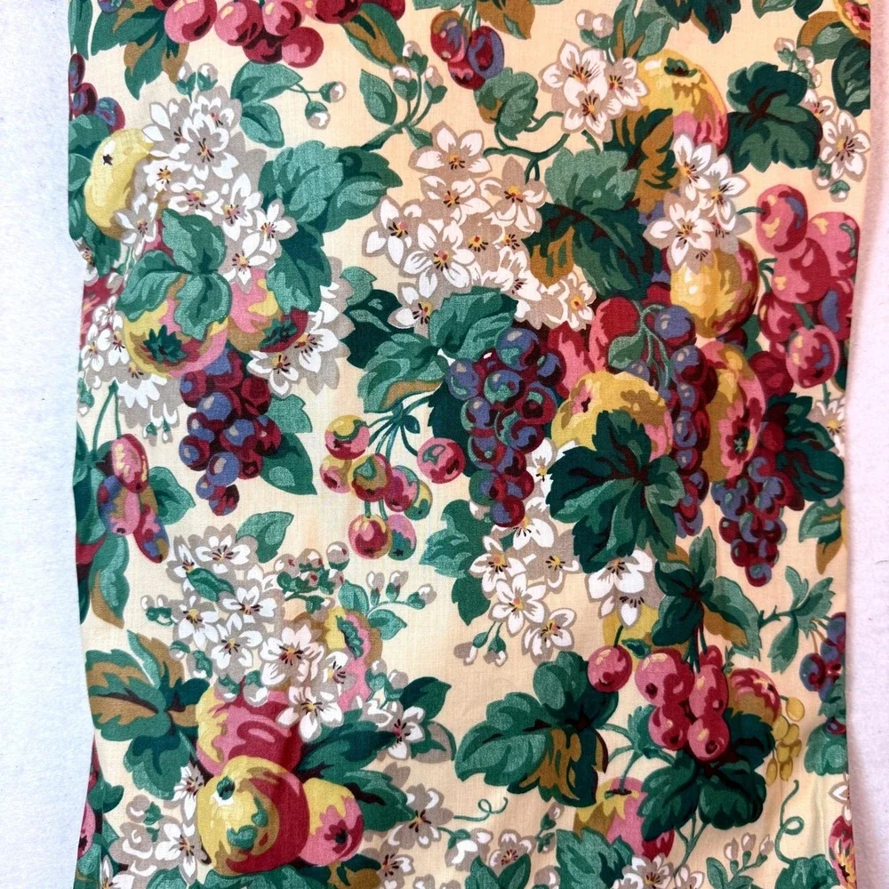 Vintage Laura Ashley Curtain Valance Panel 40x 84 Cottagecore Floral Fruit USA